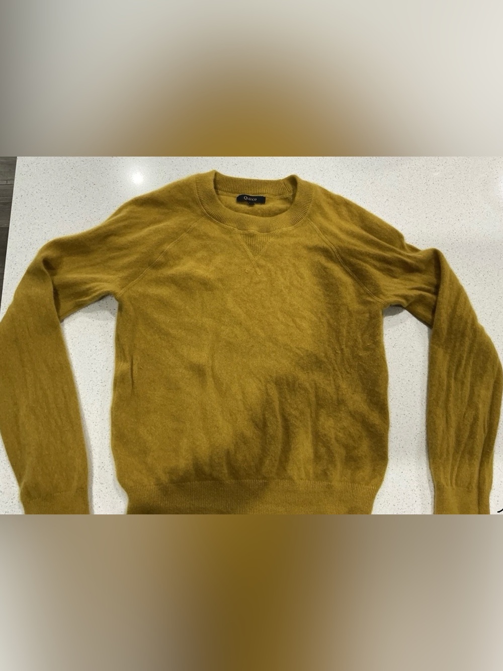 Quince Sweater Women’s Medium Spicy Mustard Yellow Cashmere Crewneck Sweater